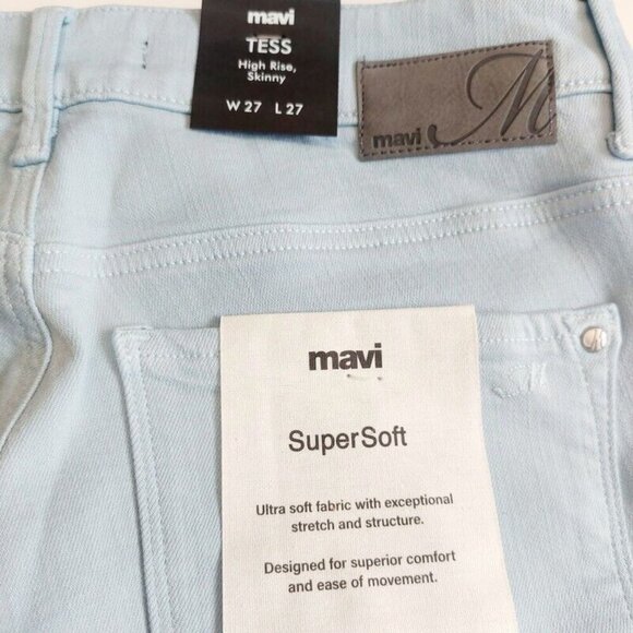 Mavi TESS High Rise Skinny Denim Jeans Womens 27 X 27 Pants Powder Blue Sample - Picture 7 of 8
